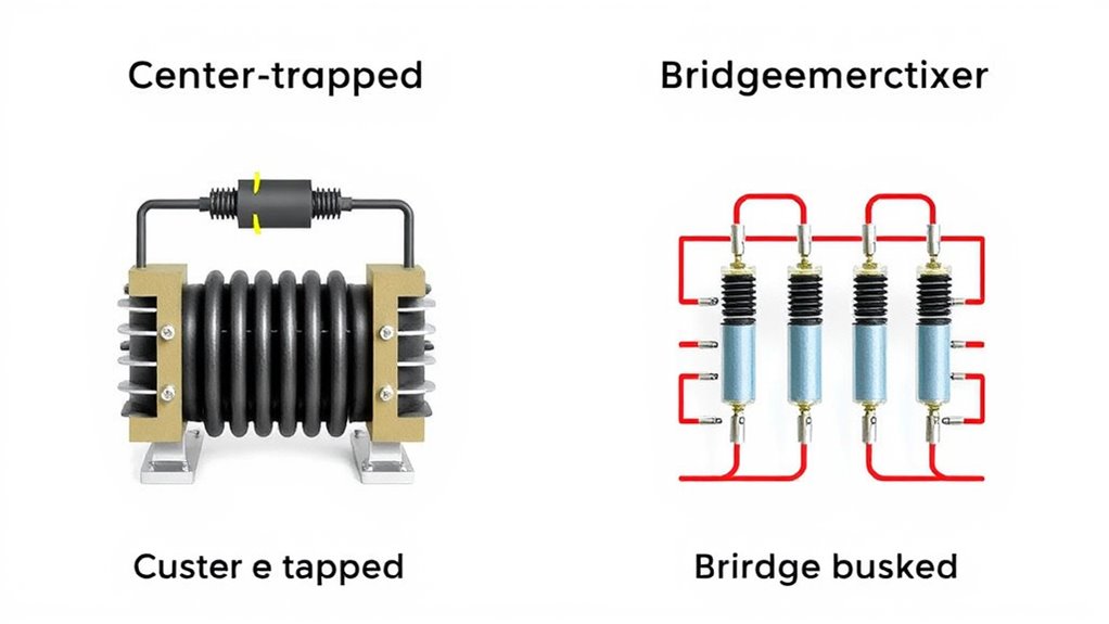 center tapped versus bridge configurations